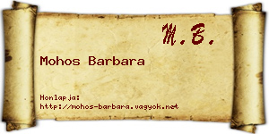 Mohos Barbara névjegykártya